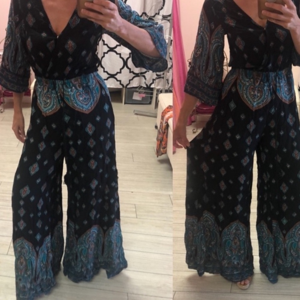 New Boho Wide Leg Jumpsuit